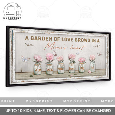 Gift For Grandma A Garden Of Love Grows In A Grandma's Heart Personalized Wall Art Canvas 20x40in 10x20in 2 19edcbef 3bcb 11ec abe9 0242ac120002 khung1 optimized