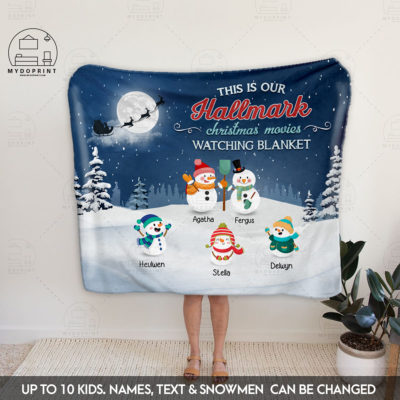 Family Gifts This Is Our Hallmark Christmas Movies Watching Blanket Snowmen Personalized Horizontal Fleece Blanket 3 a706d430 3d58 11ec abe9 0242ac120002 3