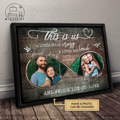 Anniversary Gifts Family Photo This Is Us A Little Bit Of Crazy, A Little Bit Loud & Whole Lot Of Love Infinity Symbol Custom Photo Canvas Wall Art 2 4cec4804 4309 11ec abe9 0242ac120002 ngang 2