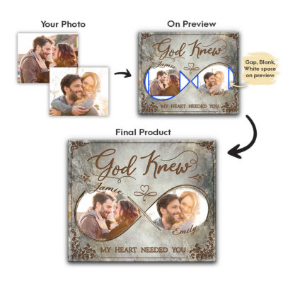 Anniversary Gifts God Knew My Heart Needed You Custom Photo Marble Canvas Wall Art 1 18 optimized