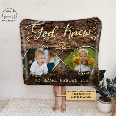 Anniversary Gifts God Knew My Heart Needed You Infinity Symbol Custom Photo Horizontal Fleece Blanket 2 bc28f073 49fe 11ec 8e56 0242ac120002 2
