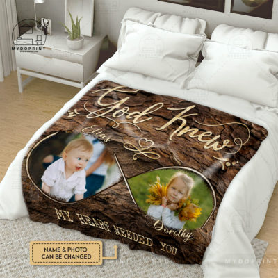 Anniversary Gifts God Knew My Heart Needed You Infinity Symbol Custom Photo Horizontal Fleece Blanket 3 bb64c13a 49fe 11ec 8e56 0242ac120002 4