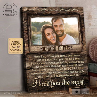 Anniversary Gifts I Love You The Most Custom Photo & Names Brown Tree Bark Canvas Wall Art 2 76a5677f 4c34 11ec a287 0242ac120002 cv doc 3 optimized