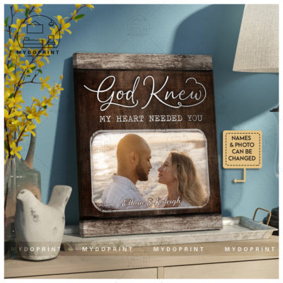 Anniversary Gifts God Knew My Heart Needed You Custom Photo & Names Three Background Color Canvas Wall Art 1 e6746931 5743 11ec 867d 0242ac120002 canvas20Doc20x241417