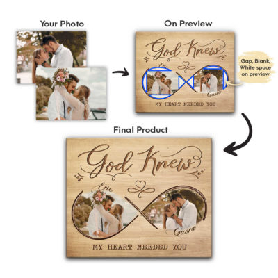 Anniversary Gifts God Knew My Heart Needed You Custom Photo Faux Wooden Canvas Wall Art 1 15 optimized