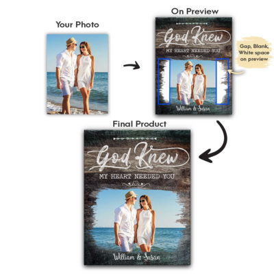 Anniversary Gifts God Knew My Heart Needed You Custom Photo Vertical Canvas Wall Art 1 4 optimized