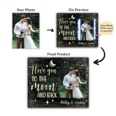 Anniversary Gifts I Love You To The Moon And Back Custom Photo Canvas Wall Art 1 27 optimized
