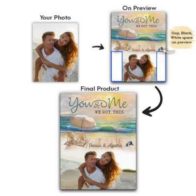 Anniversary Gifts You & Me We Got This Custom Photo With Beach Background Canvas Wall Art 1 26 optimized