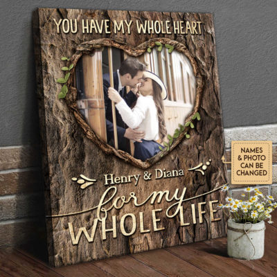 Anniversary Gifts You Have My Whole Heart For My Whole Life Custom Photo Yellow Tree Bark Canvas Wall Art 2 e3521f87 6a1e 11ec af43 0242ac120002 canvas doc new optimized
