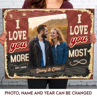 Anniversary Gifts I Stole Her Heart...So I Stole His Last Name Custom Photo Retro Canvas Wall Art 2 33