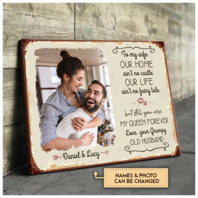Anniversary Gifts Still You're My Queen Forever Custom Photo Retro Canvas Wall Art 3 5c2e21c9 7147 11ec aeef 0242ac120002 mockup ngang moi optimized