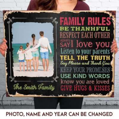 Family Rules Custom Photo Retro Canvas Wall Art 3 a1667d34 741a 11ec 8ab5 0242ac120002 ngang moi