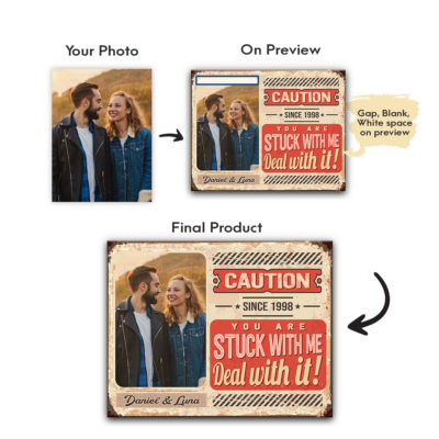 Anniversary Gifts You're Stuck With Me Deal With It Custom Photo Retro Canvas Wall Art 1 banner5