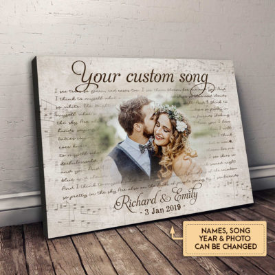 Anniversary Gifts Love Song Lyrics Custom Photo Vintage Canvas Wall Art 2 062f011c 782b 11ec 8ab5 0242ac120002 ngang 2 optimized