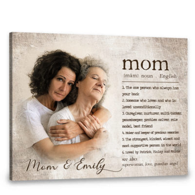 Mother's Day Gift Mom Definition Custom Photos Canvas Wall Art 5 mkngang trang
