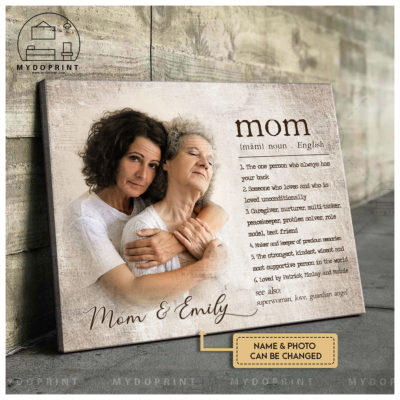 Mother's Day Gift Mom Definition Custom Photos Canvas Wall Art 7 mockup ngang moi1417