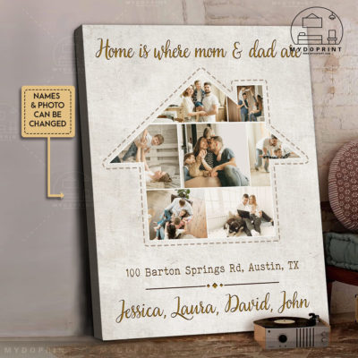 Mother's Day Gift Home Is Where Mom & Dad Are Custom Photo Canvas Wall Art 2 075d85cc 8f94 11ec a225 0242ac120002 cv20doc 31417