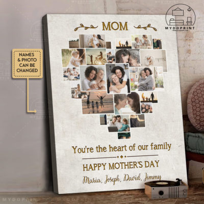 Mother's Day Gift Mom You're The Heart Of Our Family Version 2 Custom Photos Canvas Wall Art 2 43879392 9489 11ec a538 0242ac120002 cv20doc 31417
