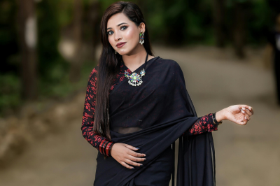 Georgette Saree with Zari Border