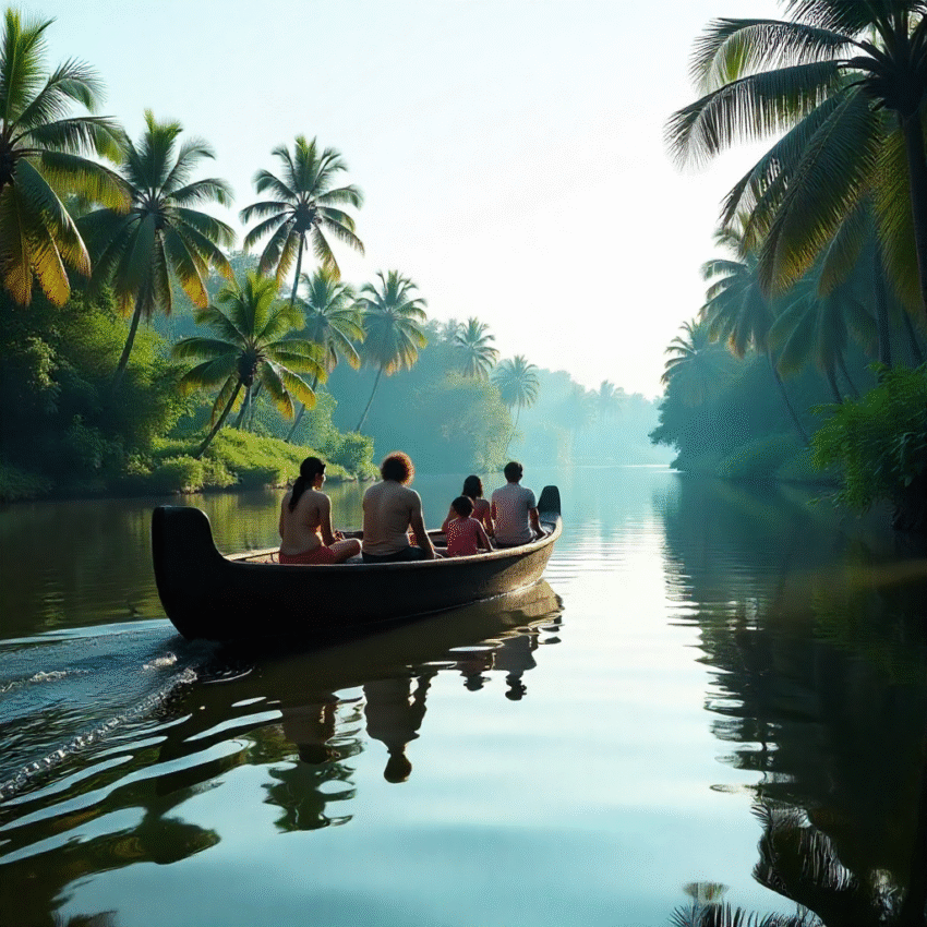 freepik kerala backwaters group in a houseboat lush greene 9077