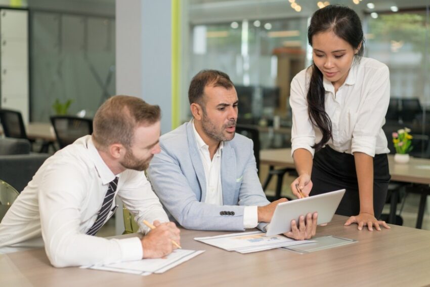 asian business lady working with coworkers office 1