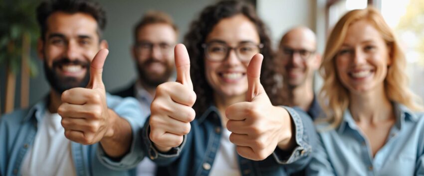 2400 group of people giving thumbs up