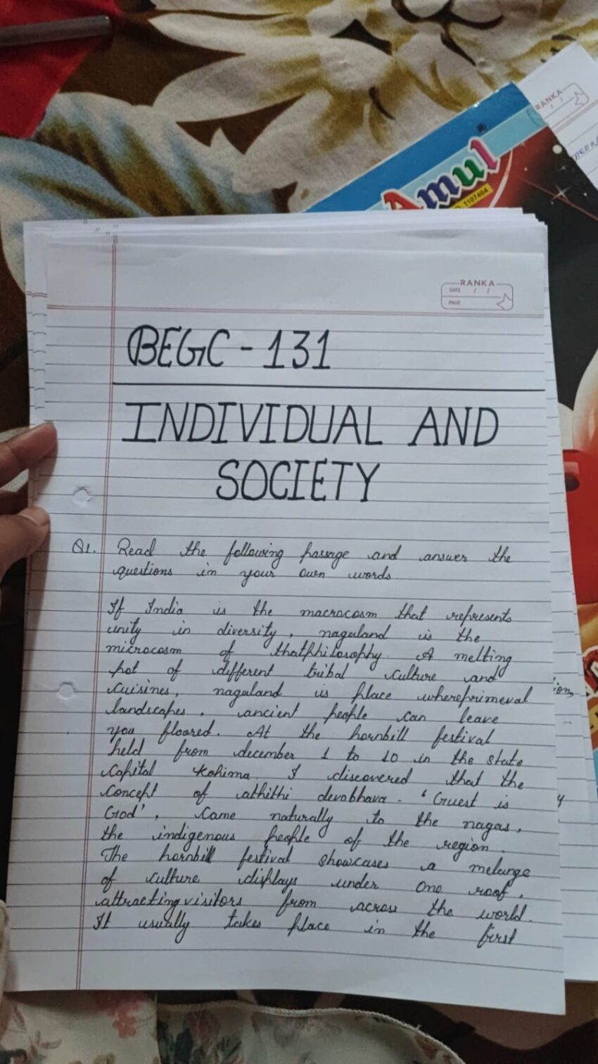 IGNOU Handwritten Assignment