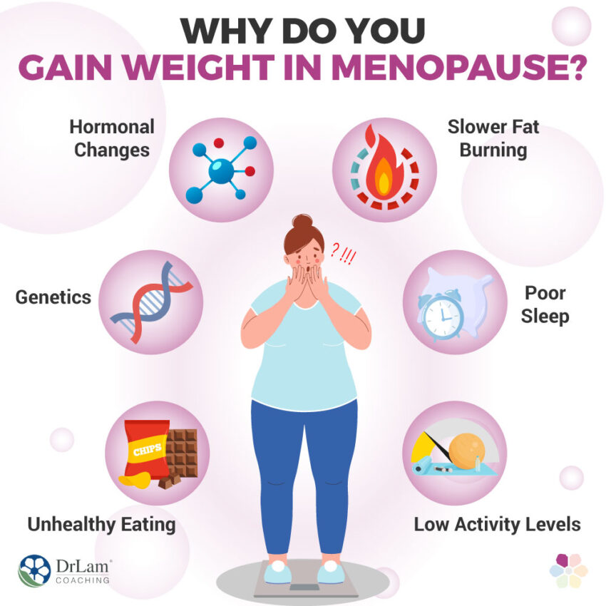 infographic why do you gain weight in menopause