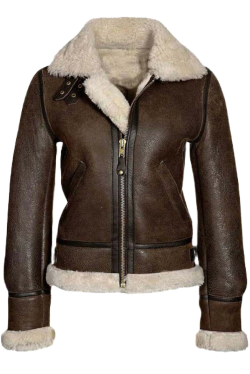 shearling leather jacket for women