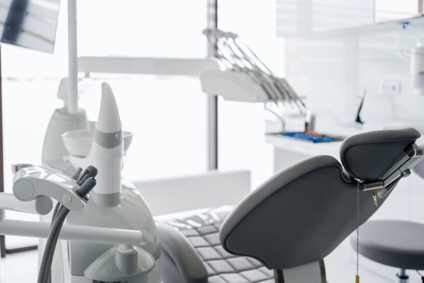 dental chair and other accessories during modern dental practice
