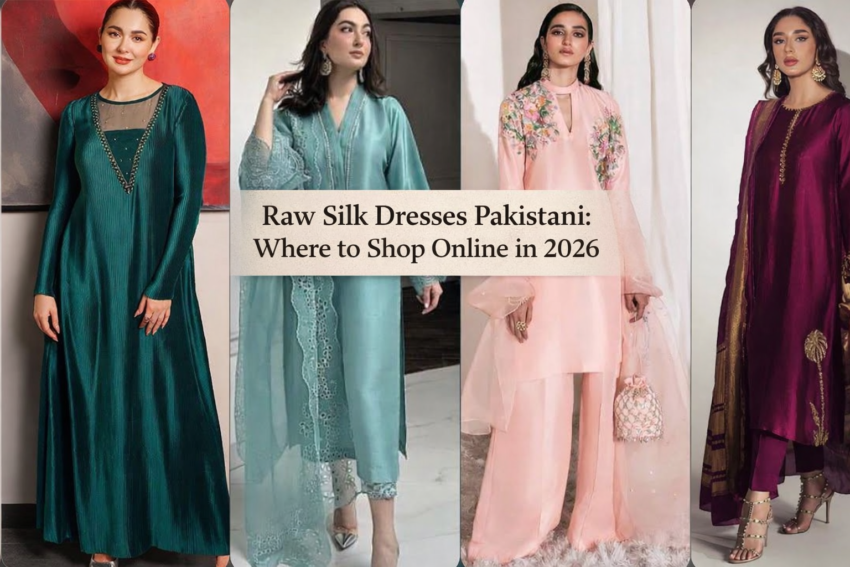 Raw Silk Dresses Pakistani