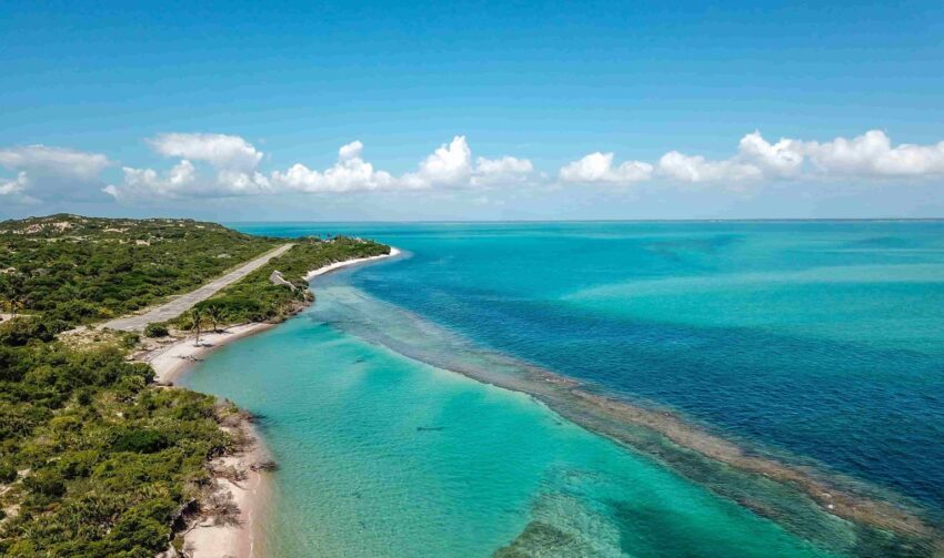 aerial view bazaruto mozambique