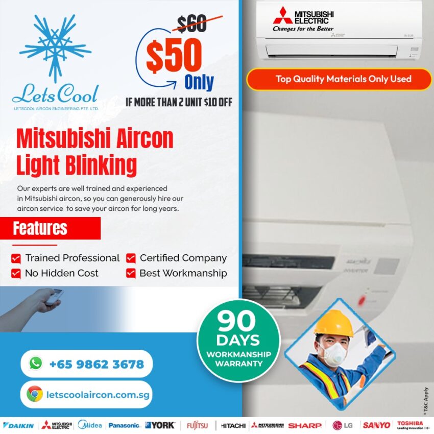 Mitsubishi aircon light blinking