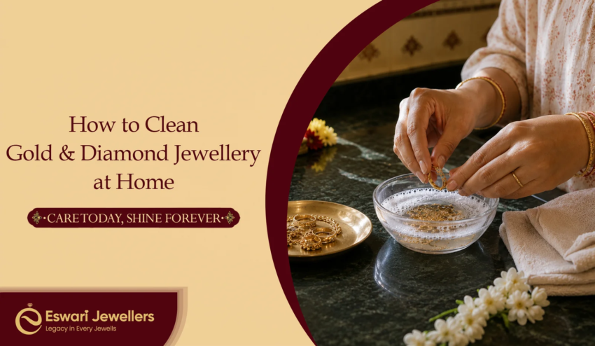 how to clean gold and diamond jewellery at home