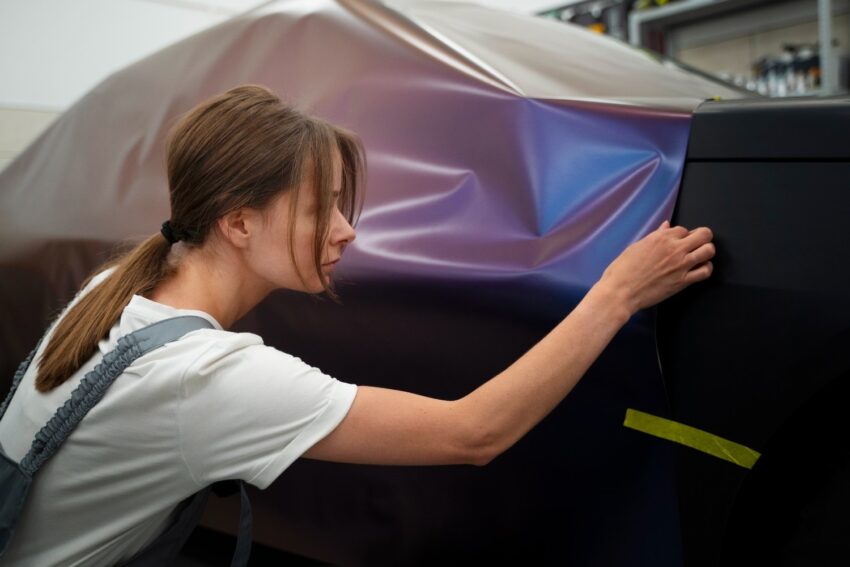 auto service salon doign car wrapping 1
