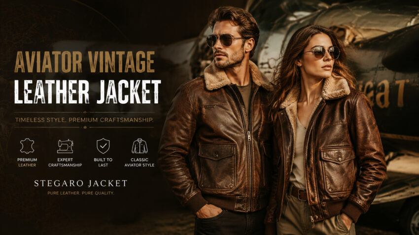 Aviator Vintage Leather Jacket Best Outfit Ideas for Men Women