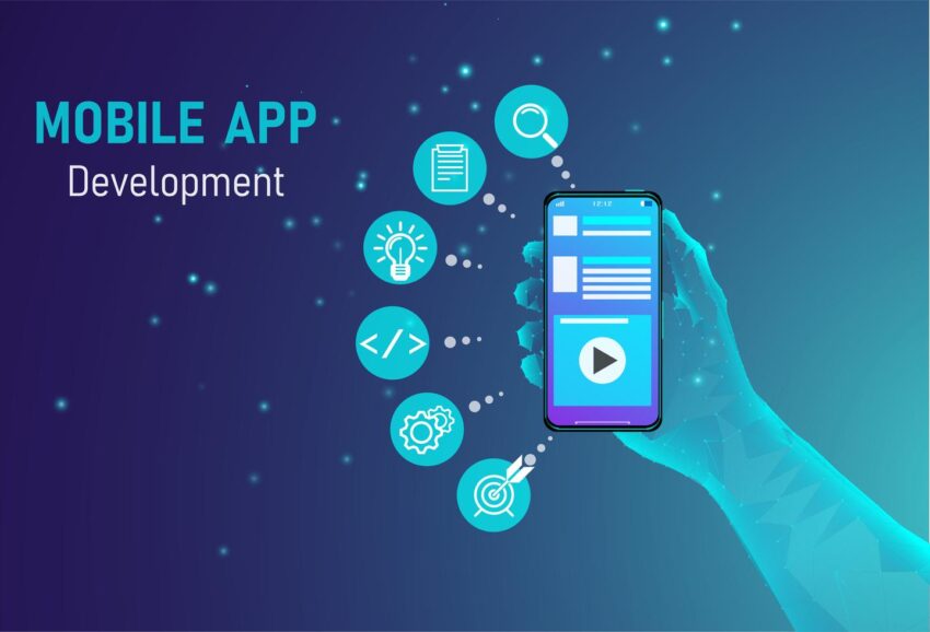vector mobile app development concept