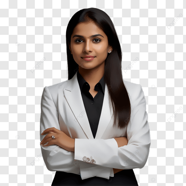 pngtree indian office girl wearing formal black and white dress with long png image 12502567