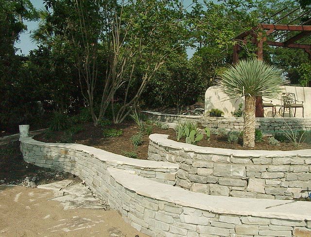 hardscape design hill horticulture curving walls