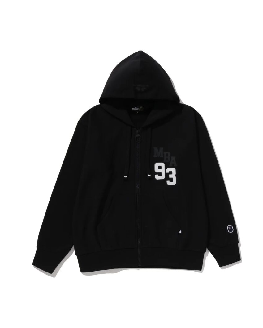 MBA 93 Zip Up Hoodie Black 1