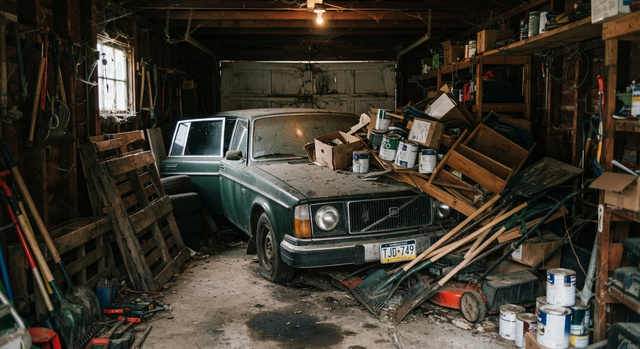 car stuck in garage door size correction
