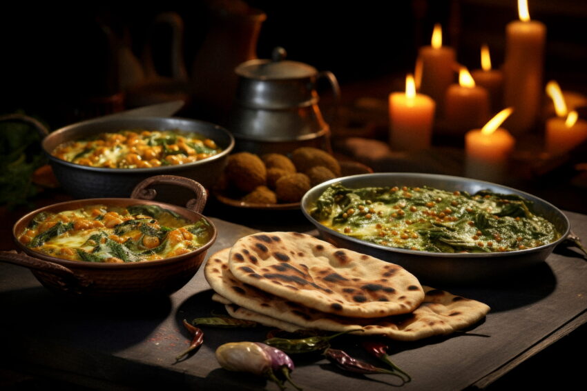 photorealistic lohri festival celebration with traditional food 1