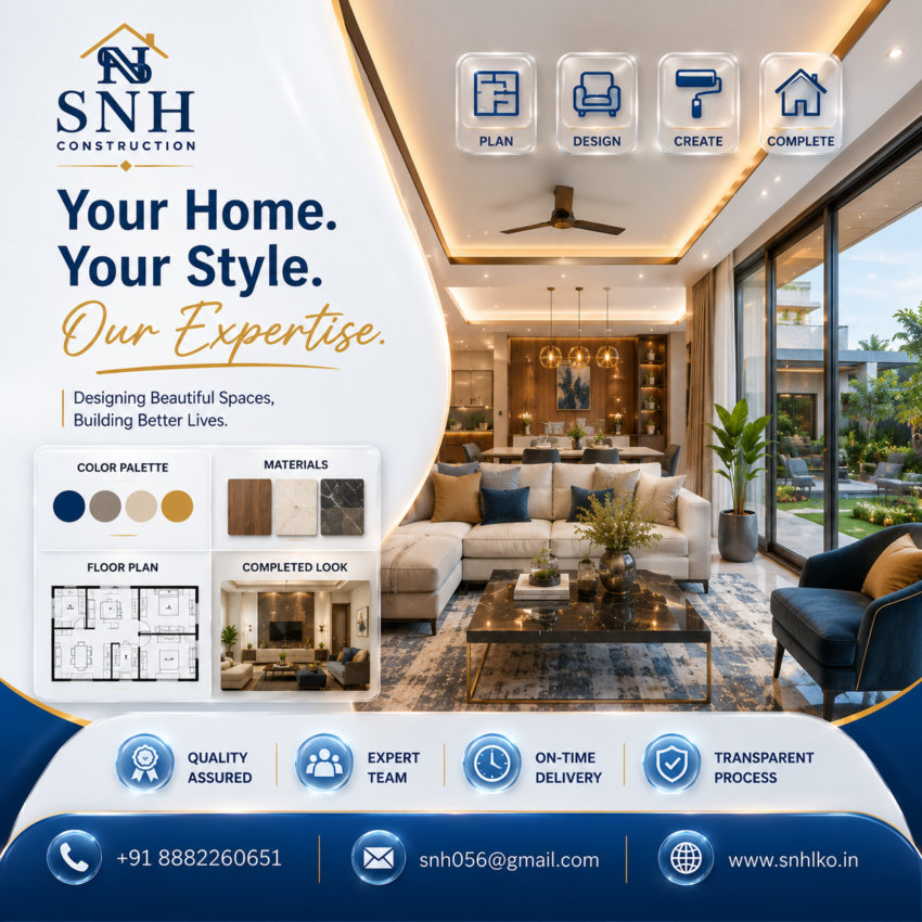 Elegant interior design promotional brochure