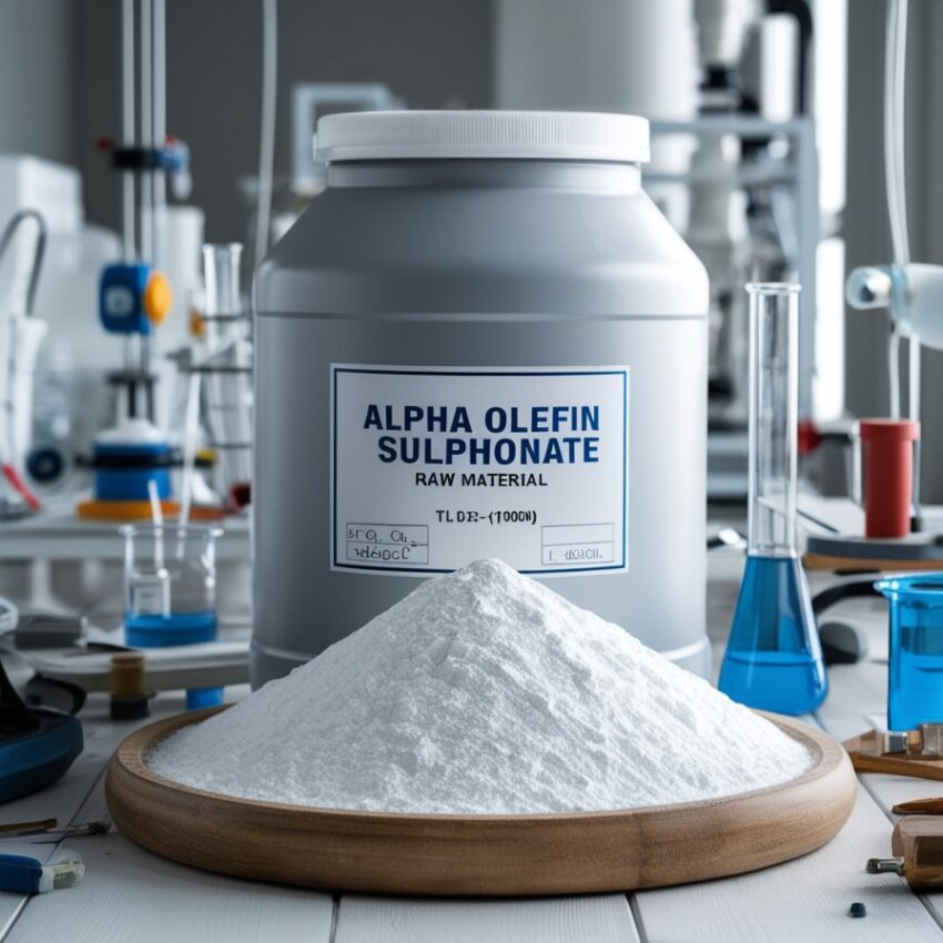 phoenix v0.9 generate a detailed image of Alpha Olefin Sulphonate raw material in a laborator 0