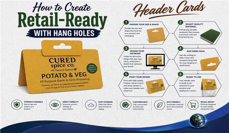 how to create retail ready header cards with hang hole