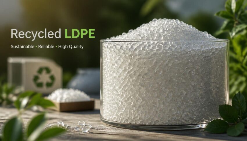 gpt image 2 Create a premium photorealistic 8D advertising image for Recycled LDPE Recycled 0