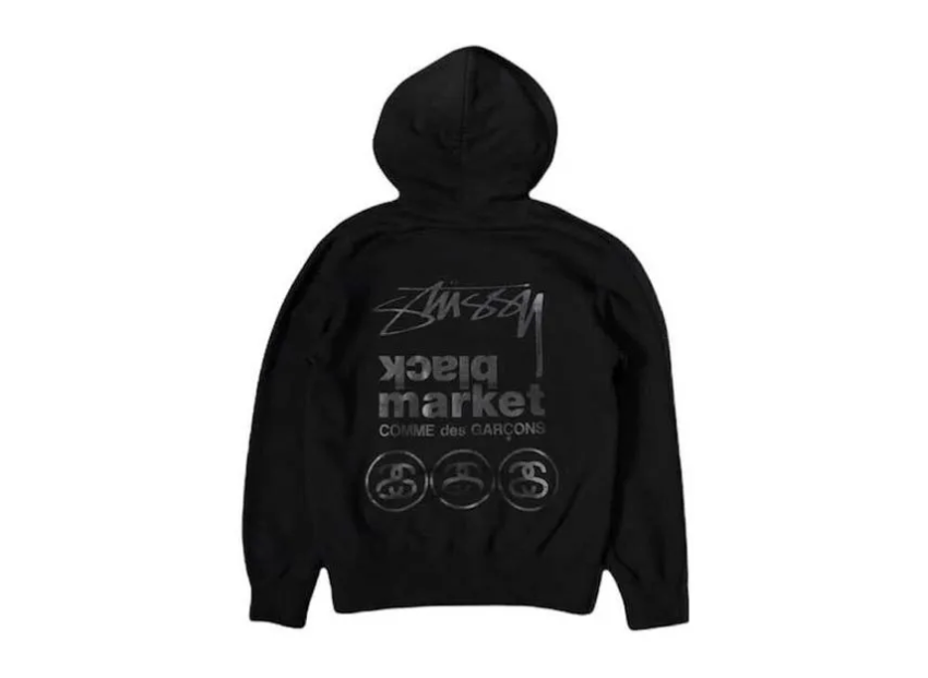 COMME DES GARCONS BLACKMARKET STUSSY HOODIE Black 1
