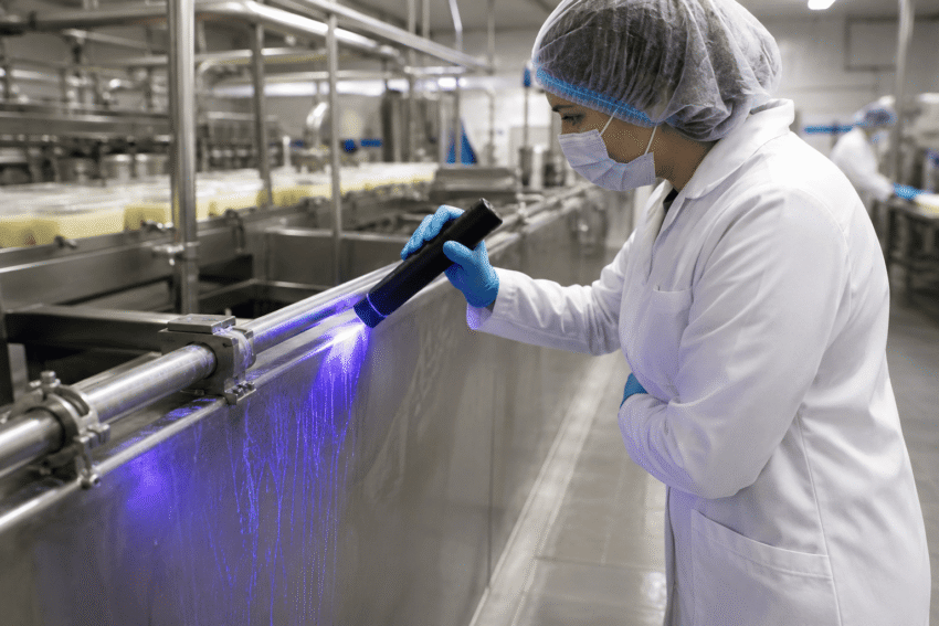 How UV A Biofilm Detection Lamps Improve Hygiene Inspections in Food Processing Facilities