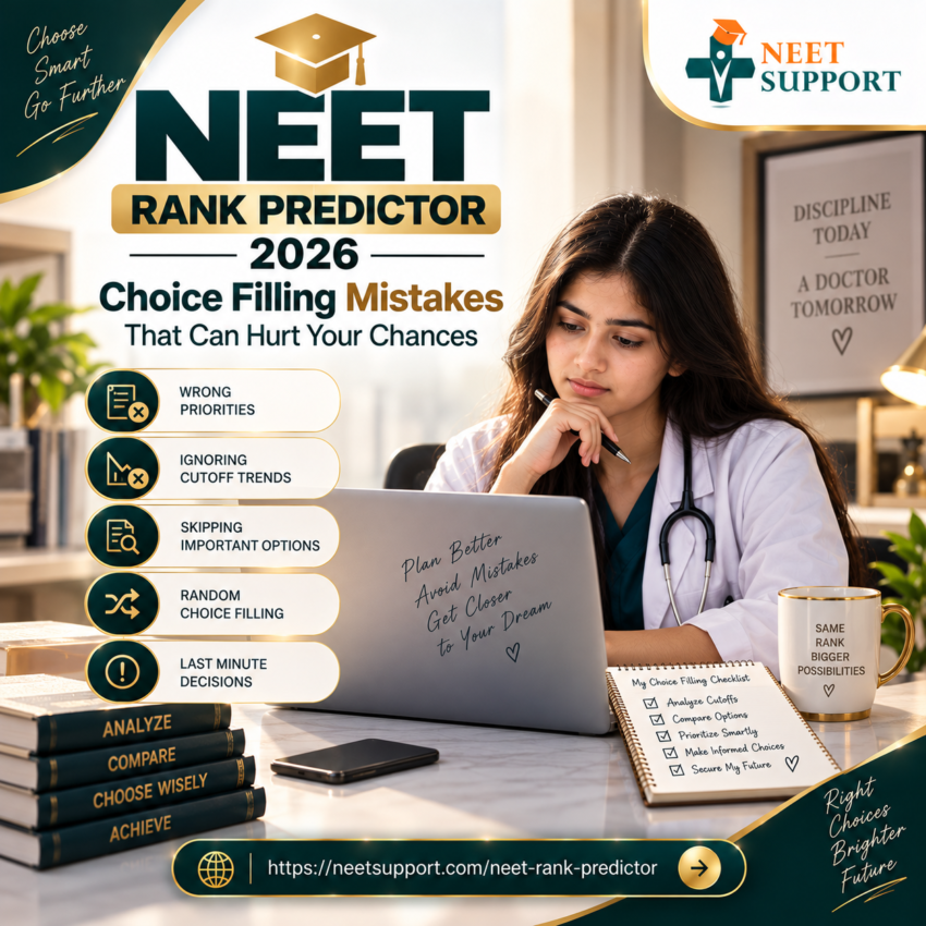 NEET Rank Predictor 2026 Choice Filling Mistakes That Can Hurt Your Chances