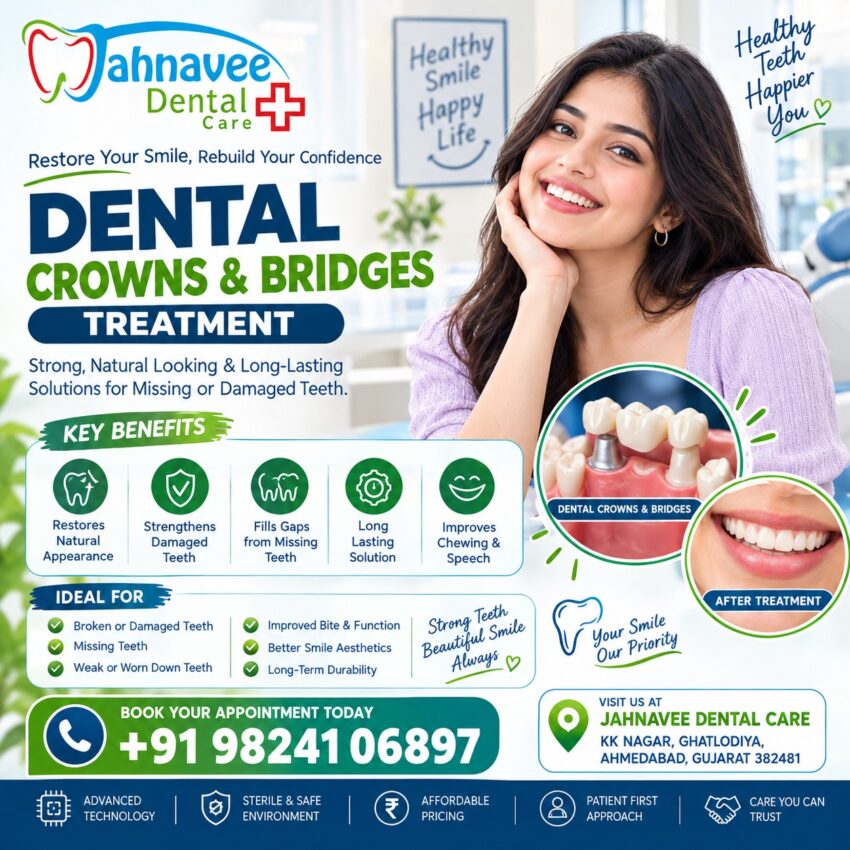Dental Crowns and Bridges Treatment Jahnavee Dental Care